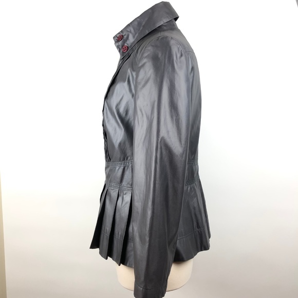 Emil Rutenberg M Pleated Peplum Jacket Zip Gray - Picture 3 of 8